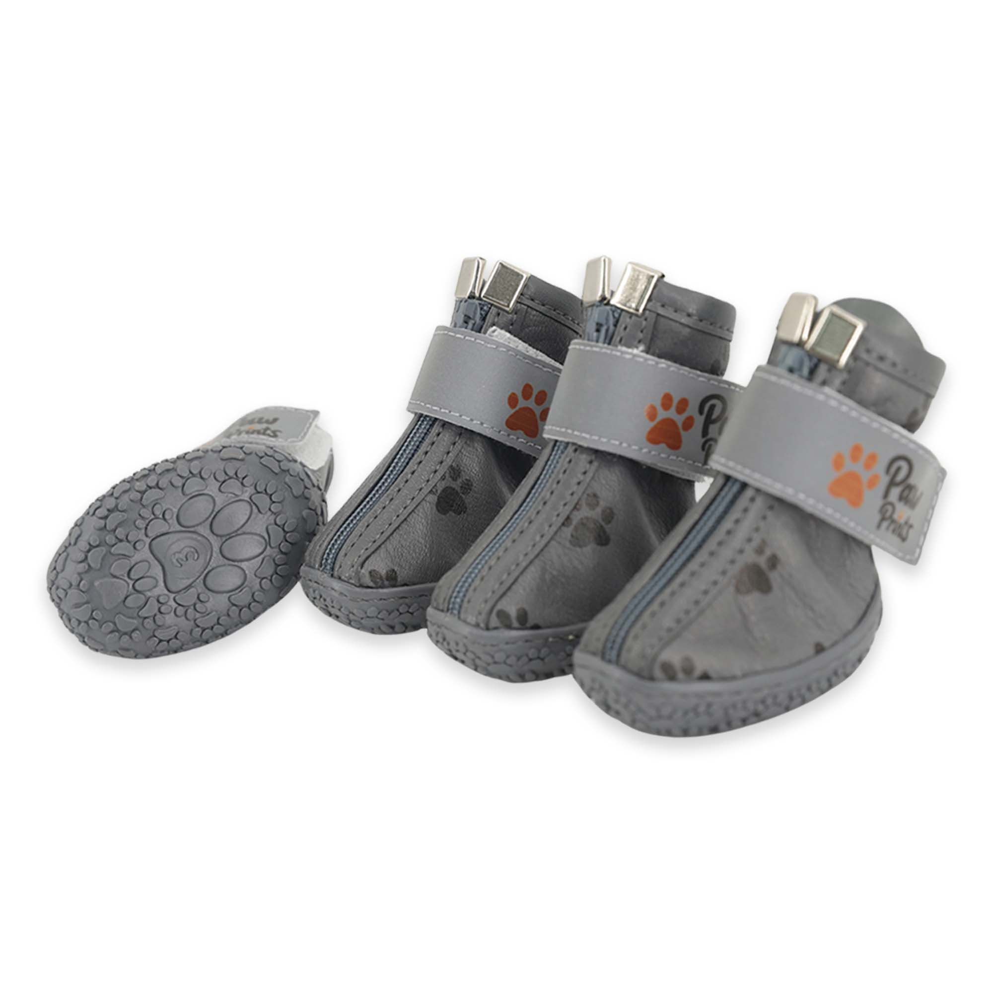 Kışlık Su Geçirmez Köpek Ayakkabısı, Deri Köpek Botu, Kauçuk Taban Köpek Ayakkabısı, Gri Köpek Ayakkabısı