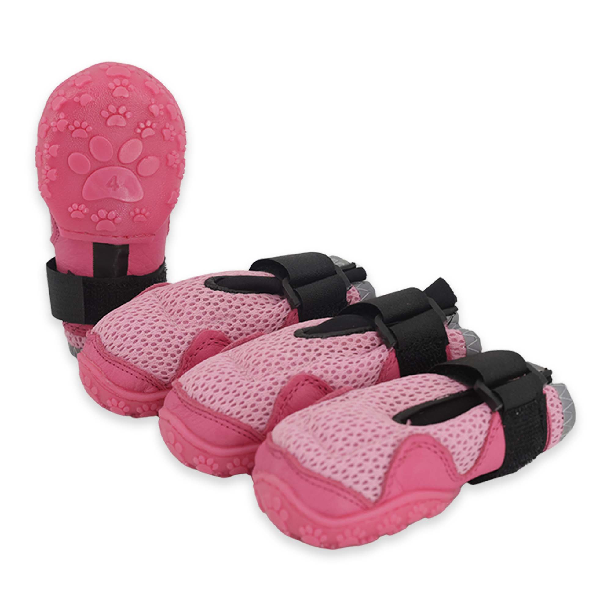 AirMesh Yazlık Köpek Ayakkabısı – Cırt Cırtlı Ayarlanabilir Kaymaz Kauçuk Taban Bot, Neon Pembe Köpek Ayakkabısı