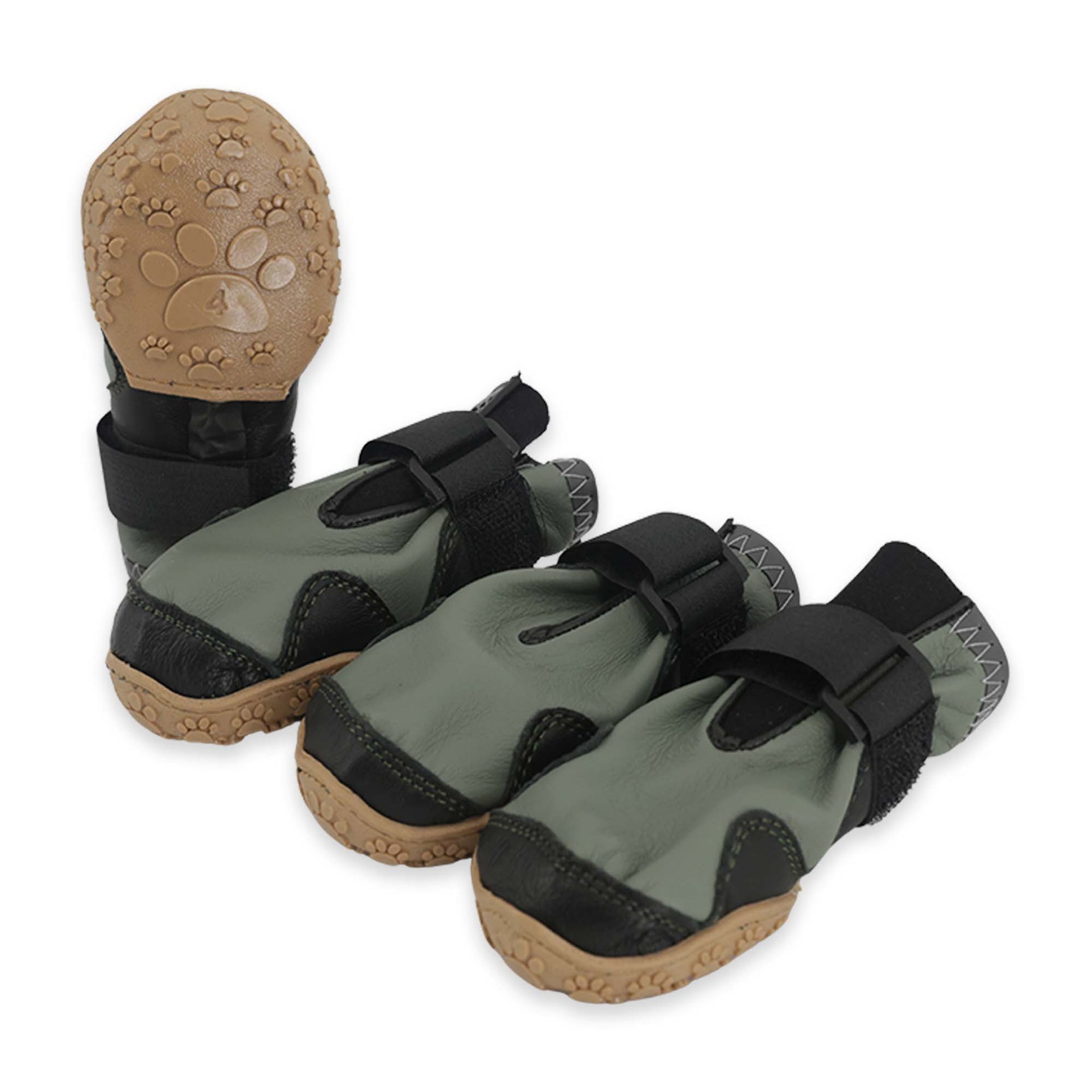 Su Geçirmez Deri Köpek Ayakkabısı – Cırt Cırtlı Ayarlanabilir Kaymaz Taban Bot, Su Yeşili Köpek Ayakkabısı