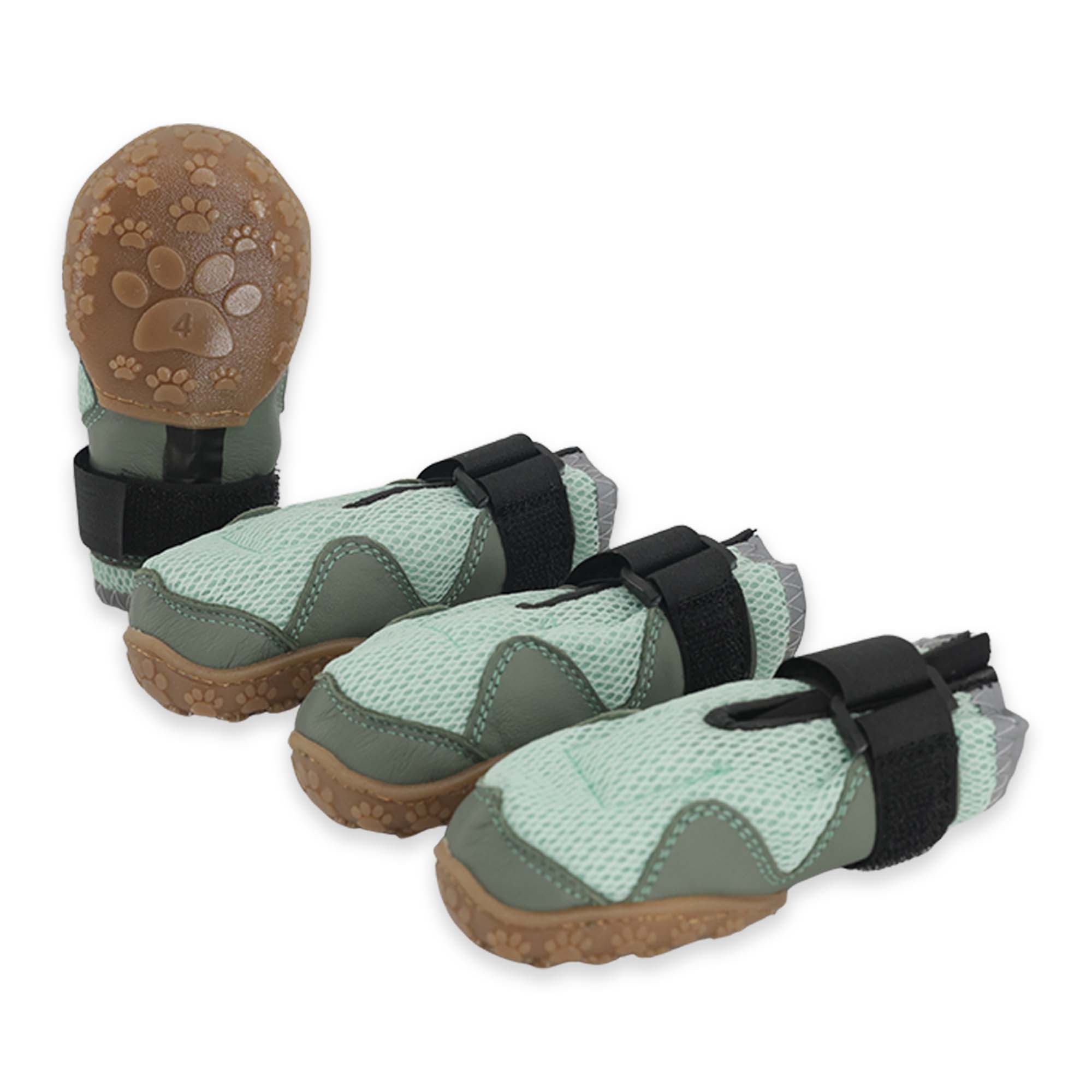 AirMesh Yazlık Köpek Ayakkabısı – Cırt Cırtlı Ayarlanabilir Kaymaz Kauçuk Taban Bot, Su Yeşili Köpek Ayakkabısı