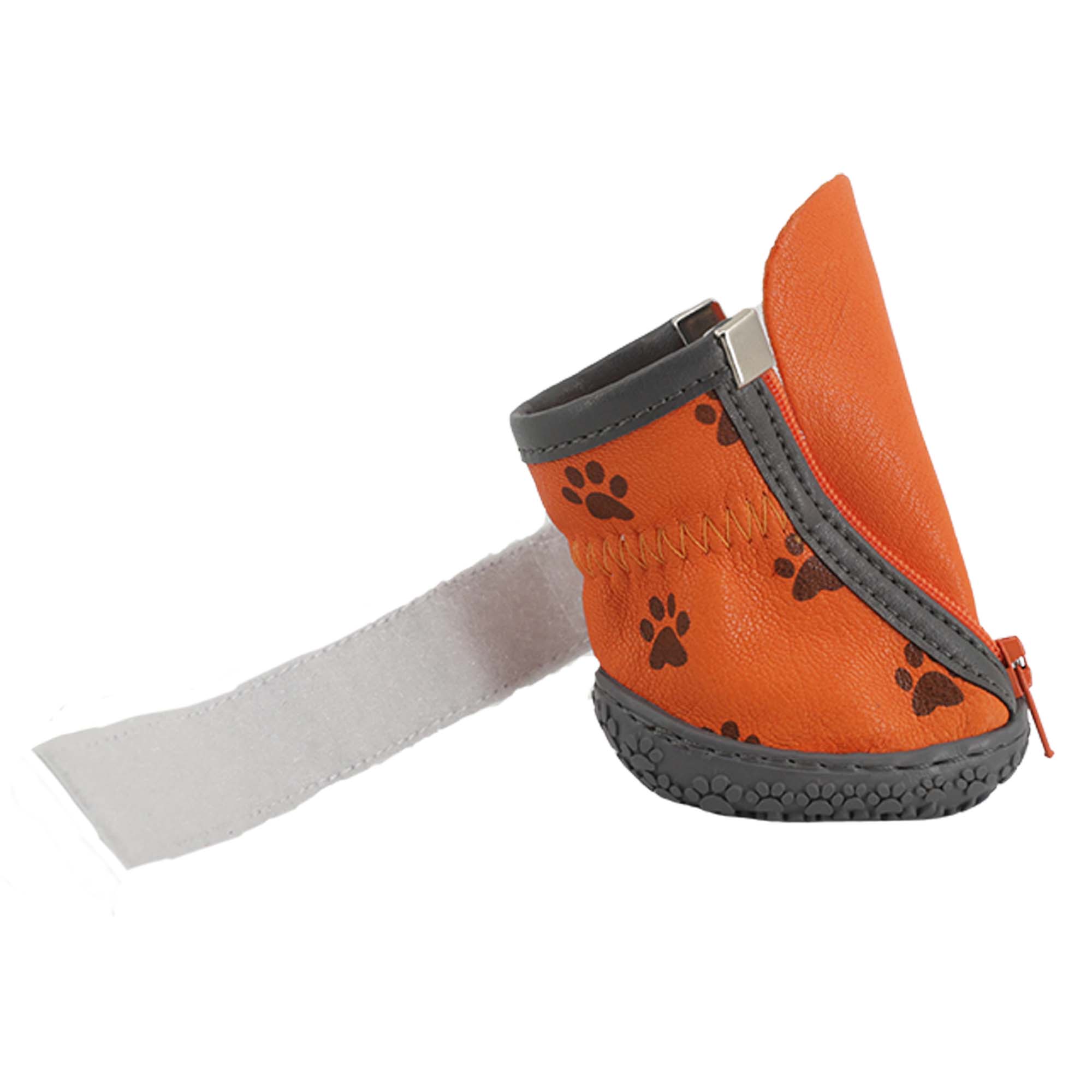 Kışlık Su Geçirmez Köpek Ayakkabısı, Deri Köpek Botu, Kauçuk Taban Köpek Ayakkabısı, Turuncu Köpek Ayakkabısı