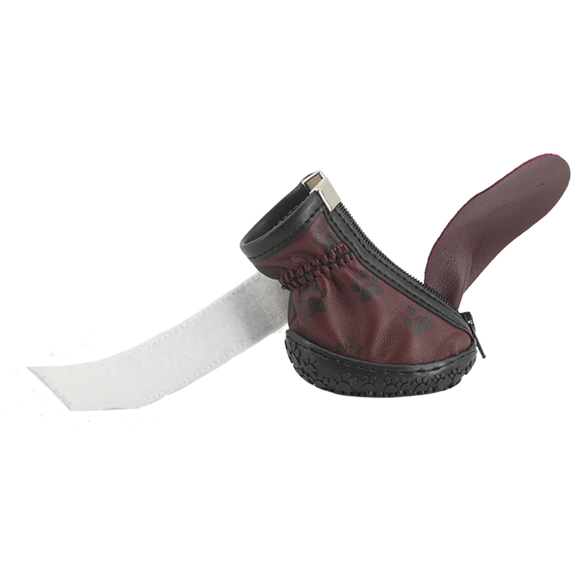 Kışlık Su Geçirmez Köpek Ayakkabısı, Deri Köpek Botu, Kauçuk Taban Köpek Ayakkabısı, Bordo Köpek Ayakkabısı