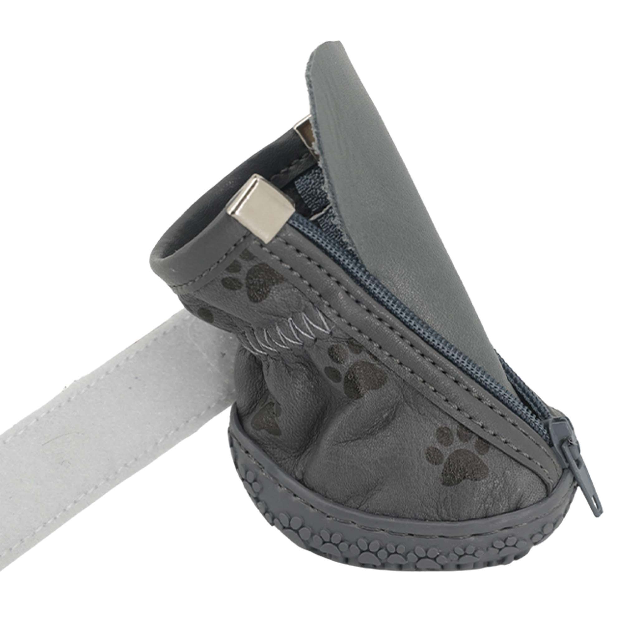 Kışlık Su Geçirmez Köpek Ayakkabısı, Deri Köpek Botu, Kauçuk Taban Köpek Ayakkabısı, Gri Köpek Ayakkabısı