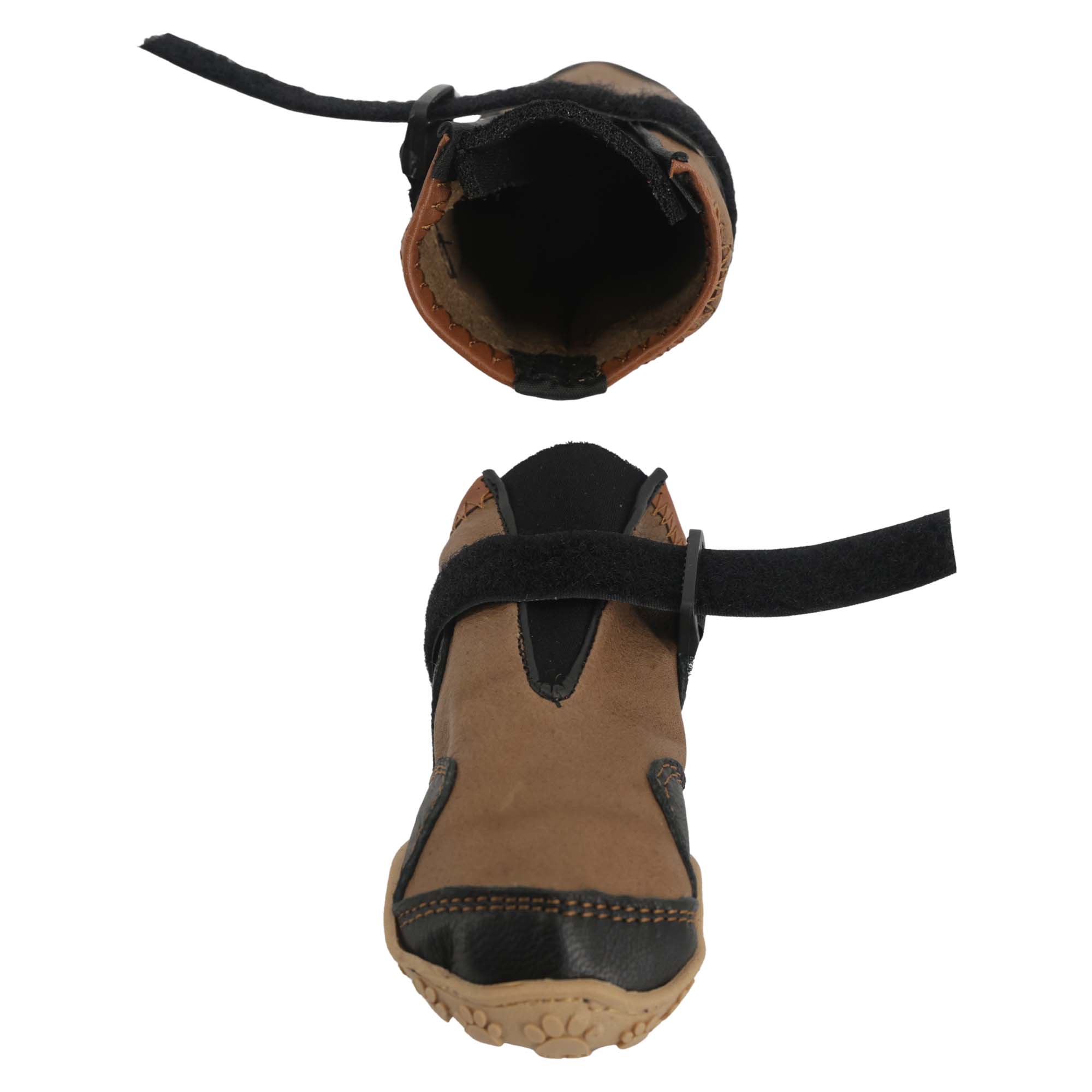 Su Geçirmez Deri Köpek Ayakkabısı – Cırt Cırtlı Ayarlanabilir Kaymaz Taban Bot, Kahverengi Köpek Ayakkabısı