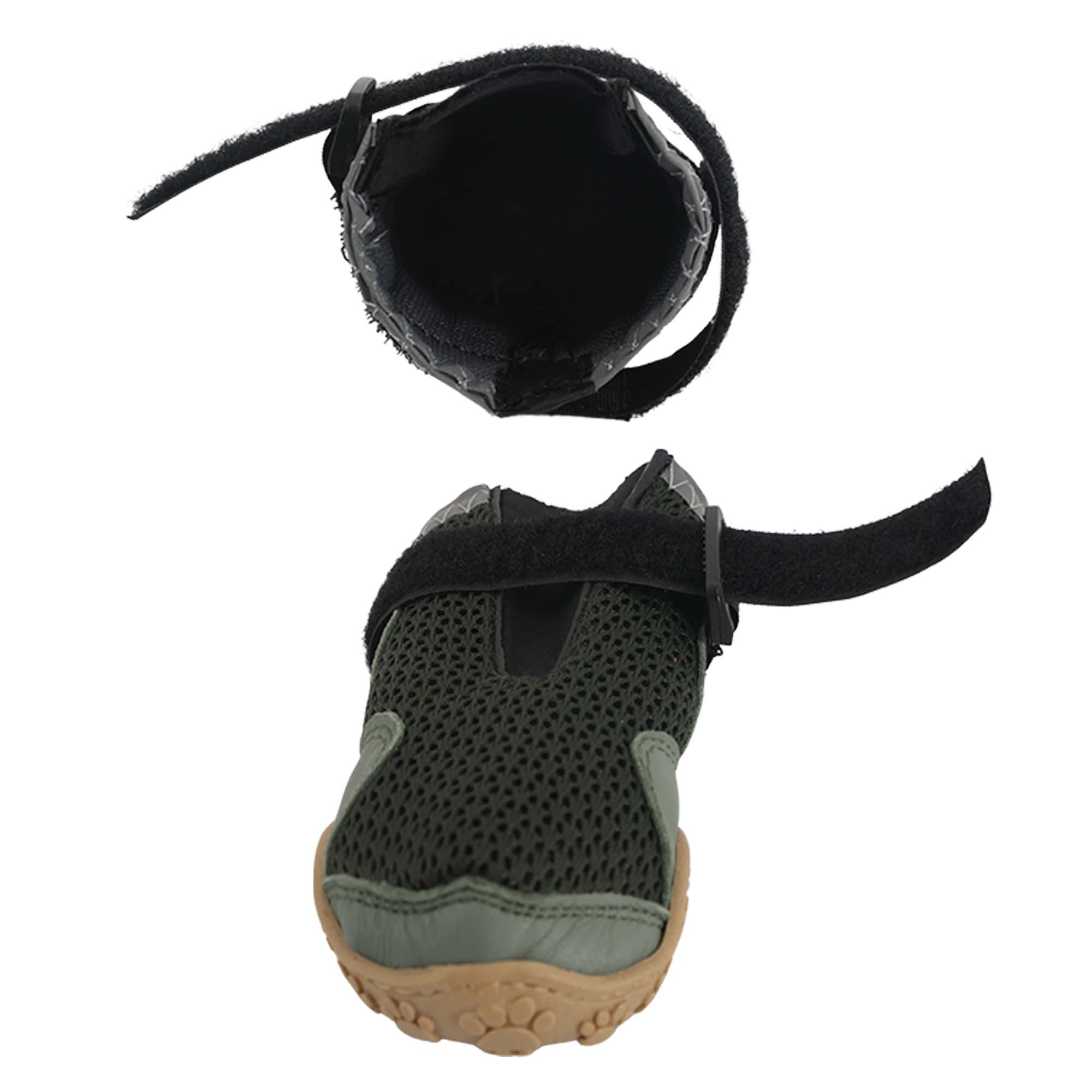 AirMesh Yazlık Köpek Ayakkabısı – Cırt Cırtlı Ayarlanabilir Kaymaz Kauçuk Taban Bot, Koyu Yeşili Köpek Ayakkabısı