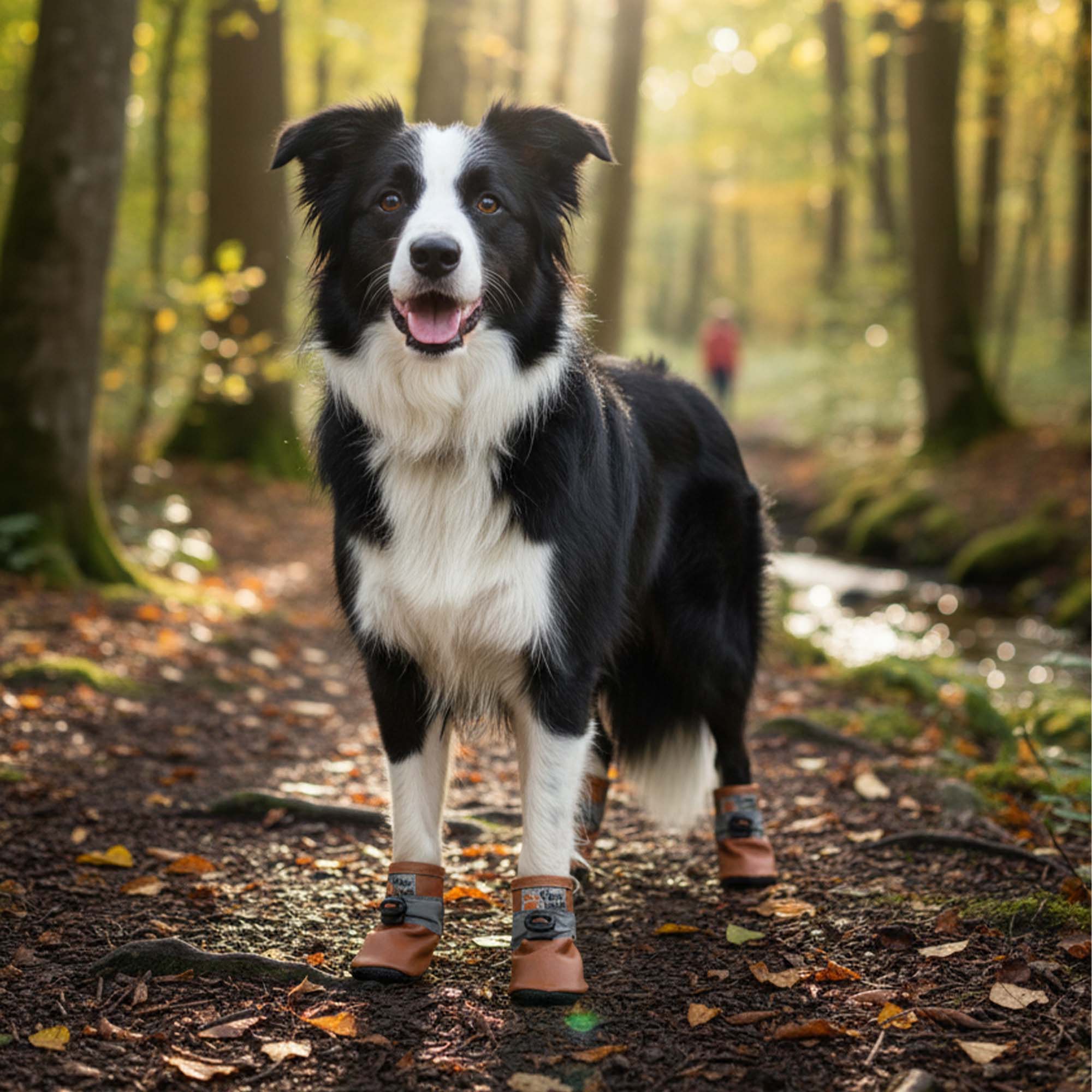 Suni Deri Köpek Ayakkabısı - Poliüretan Taban Köpek Ayakkabısı, Kahverengi Köpek Ayakkabısı