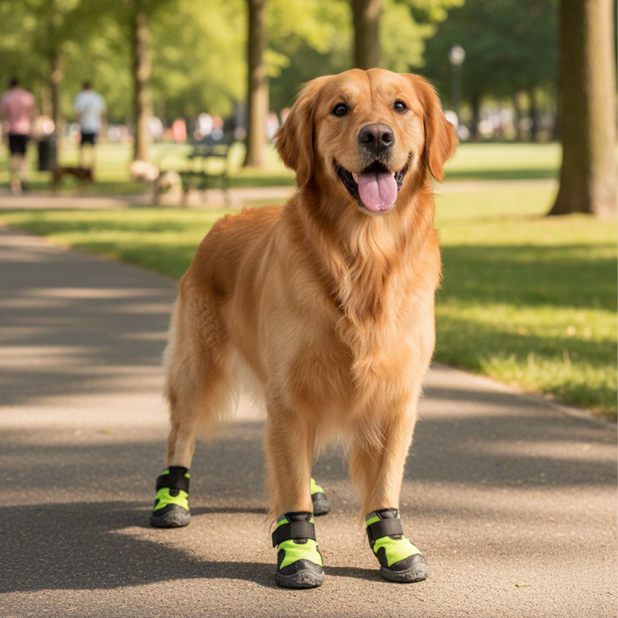 AirMesh Yazlık Köpek Ayakkabısı – Cırt Cırtlı Ayarlanabilir Kaymaz Kauçuk Taban Bot, Neon Yeşil Köpek Ayakkabısı
