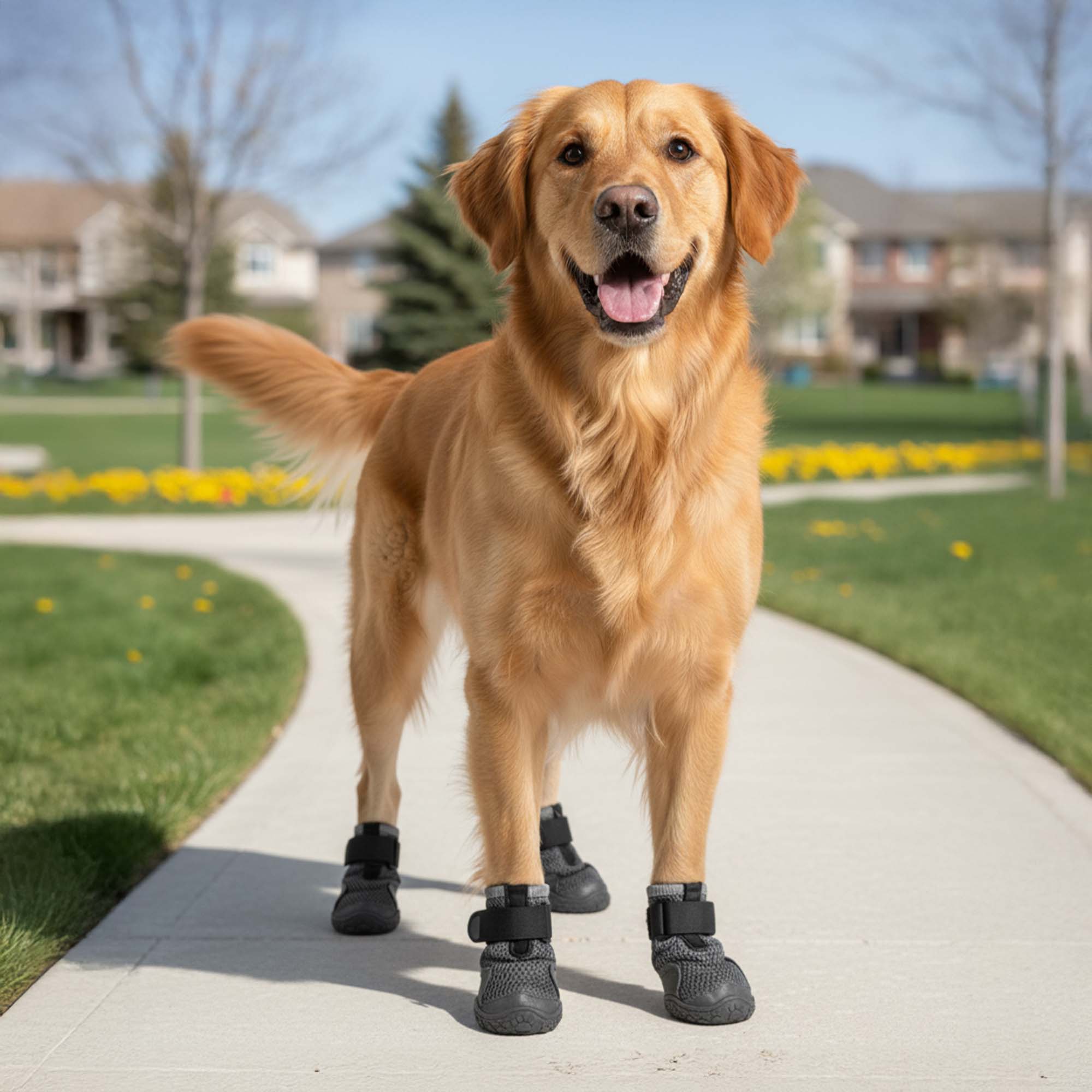 AirMesh Yazlık Köpek Ayakkabısı – Cırt Cırtlı Ayarlanabilir Kaymaz Kauçuk Taban Bot, Antrasit Köpek Ayakkabısı