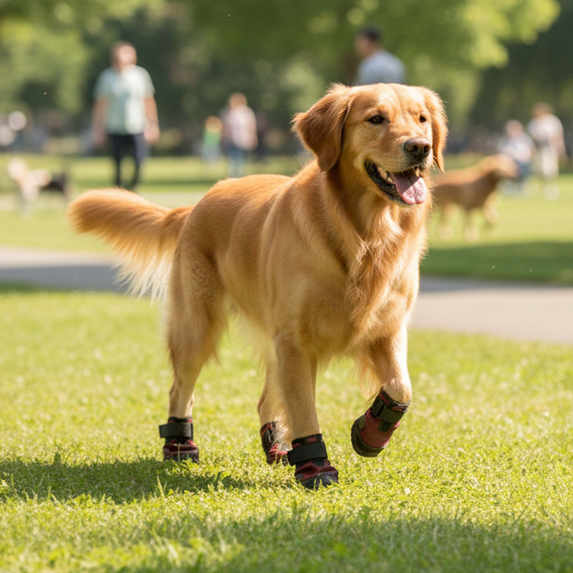 Su Geçirmez Deri Köpek Ayakkabısı – Cırt Cırtlı Ayarlanabilir Kaymaz Taban Bot, Bordo Köpek Ayakkabısı