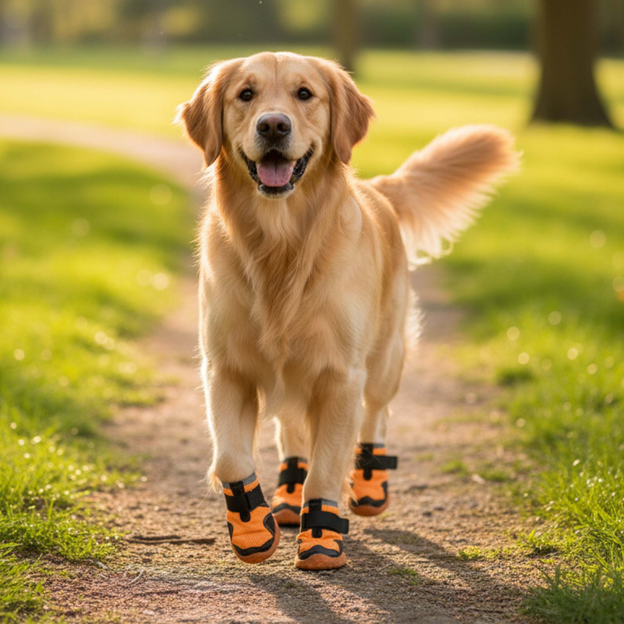 AirMesh Yazlık Köpek Ayakkabısı – Cırt Cırtlı Ayarlanabilir Kaymaz Kauçuk Taban Bot, Neon Turuncu Köpek Ayakkabısı