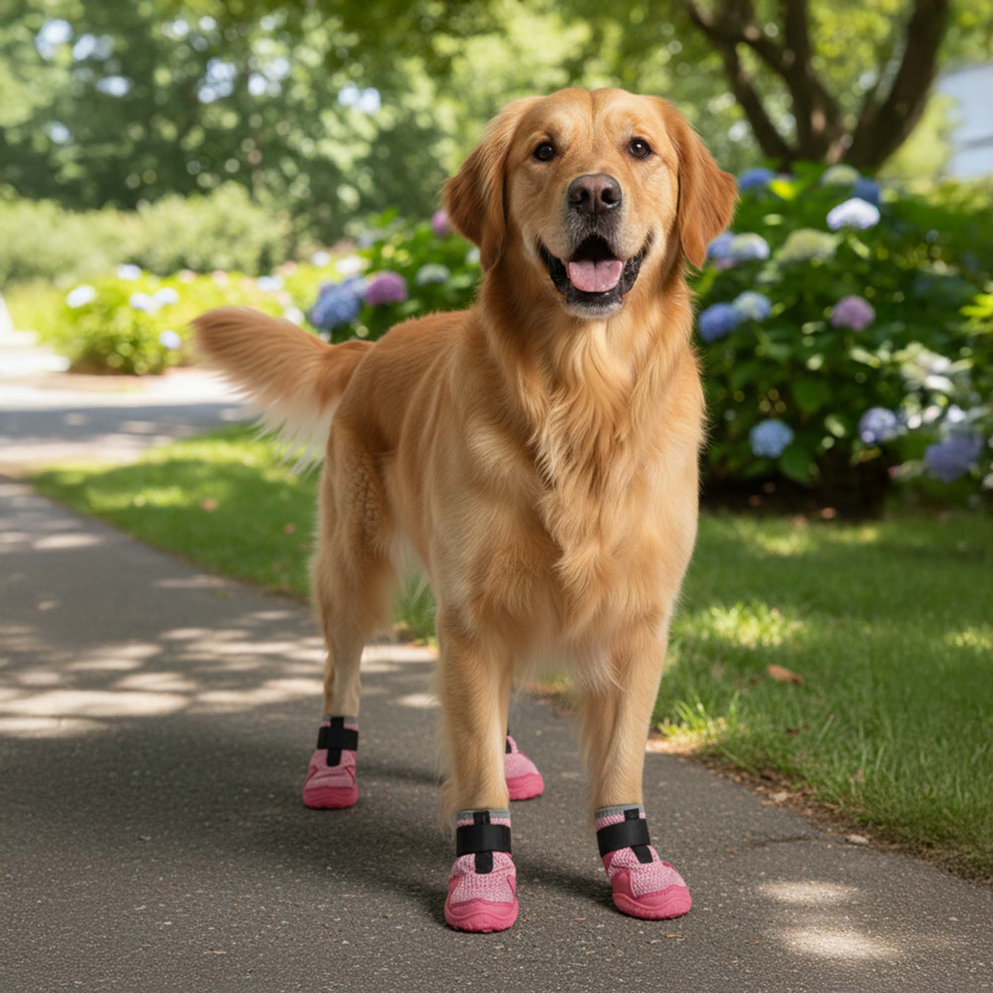 AirMesh Yazlık Köpek Ayakkabısı – Cırt Cırtlı Ayarlanabilir Kaymaz Kauçuk Taban Bot, Neon Pembe Köpek Ayakkabısı