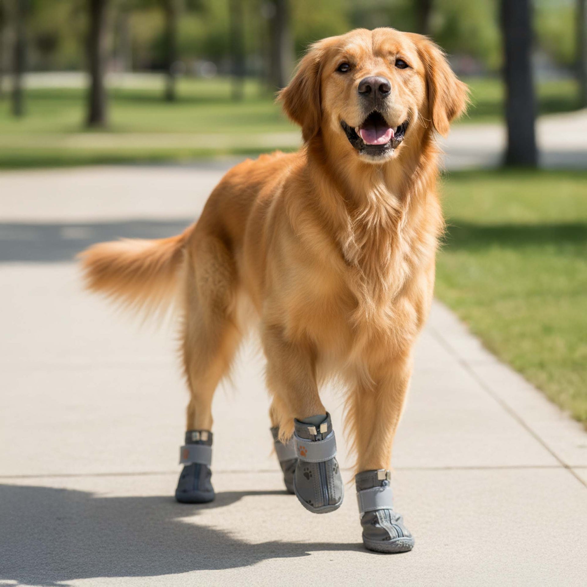 Kışlık Su Geçirmez Köpek Ayakkabısı, Deri Köpek Botu, Kauçuk Taban Köpek Ayakkabısı, Gri Köpek Ayakkabısı