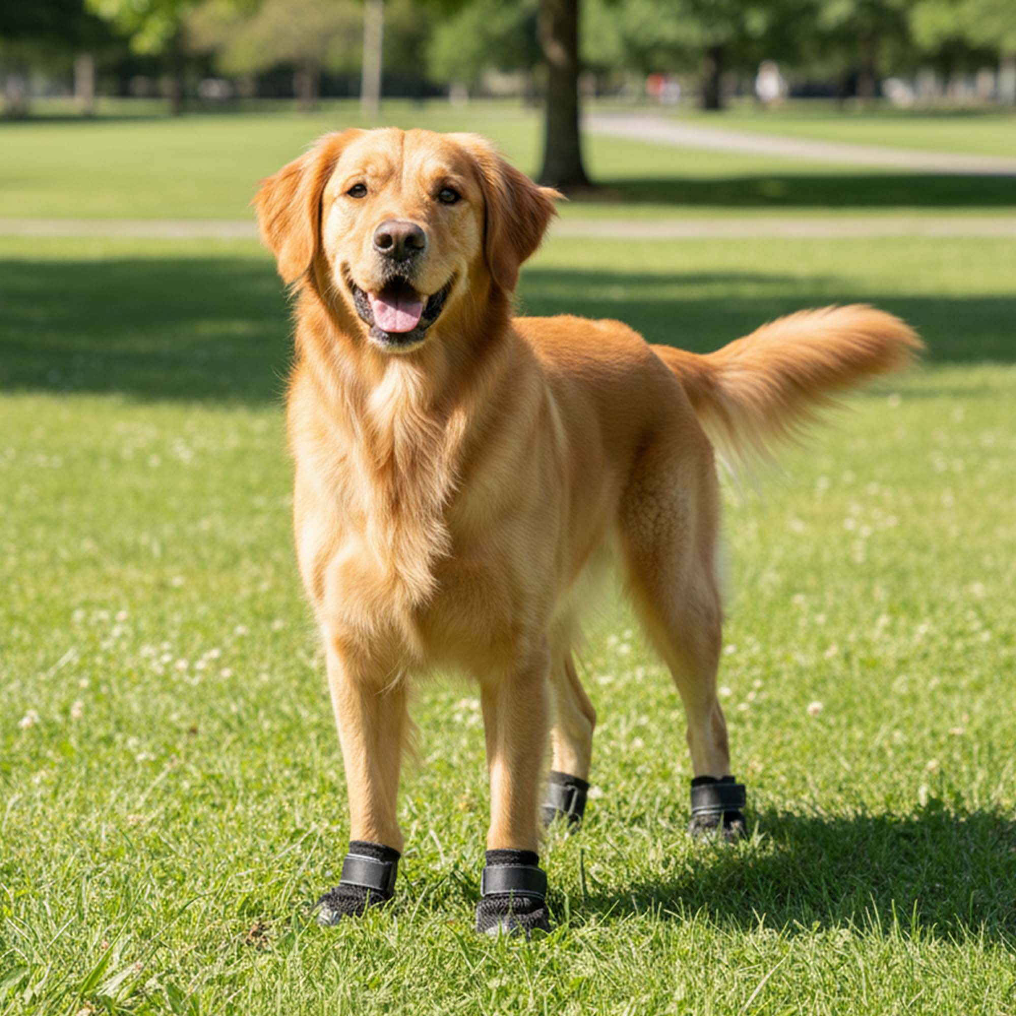 AirMesh Yazlık Köpek Ayakkabısı – Cırt Cırtlı Ayarlanabilir Kaymaz Kauçuk Taban Bot, Siyah Köpek Ayakkabısı