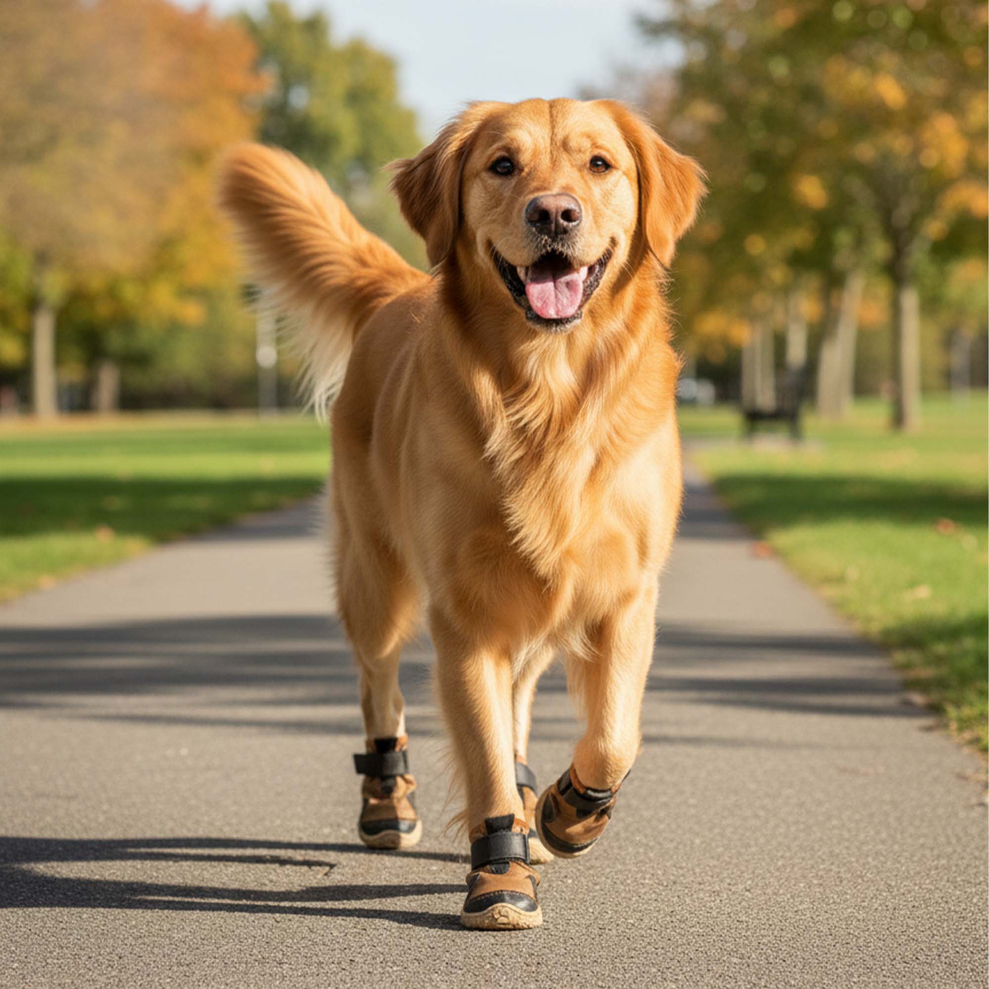 Su Geçirmez Deri Köpek Ayakkabısı – Cırt Cırtlı Ayarlanabilir Kaymaz Taban Bot, Kahverengi Köpek Ayakkabısı