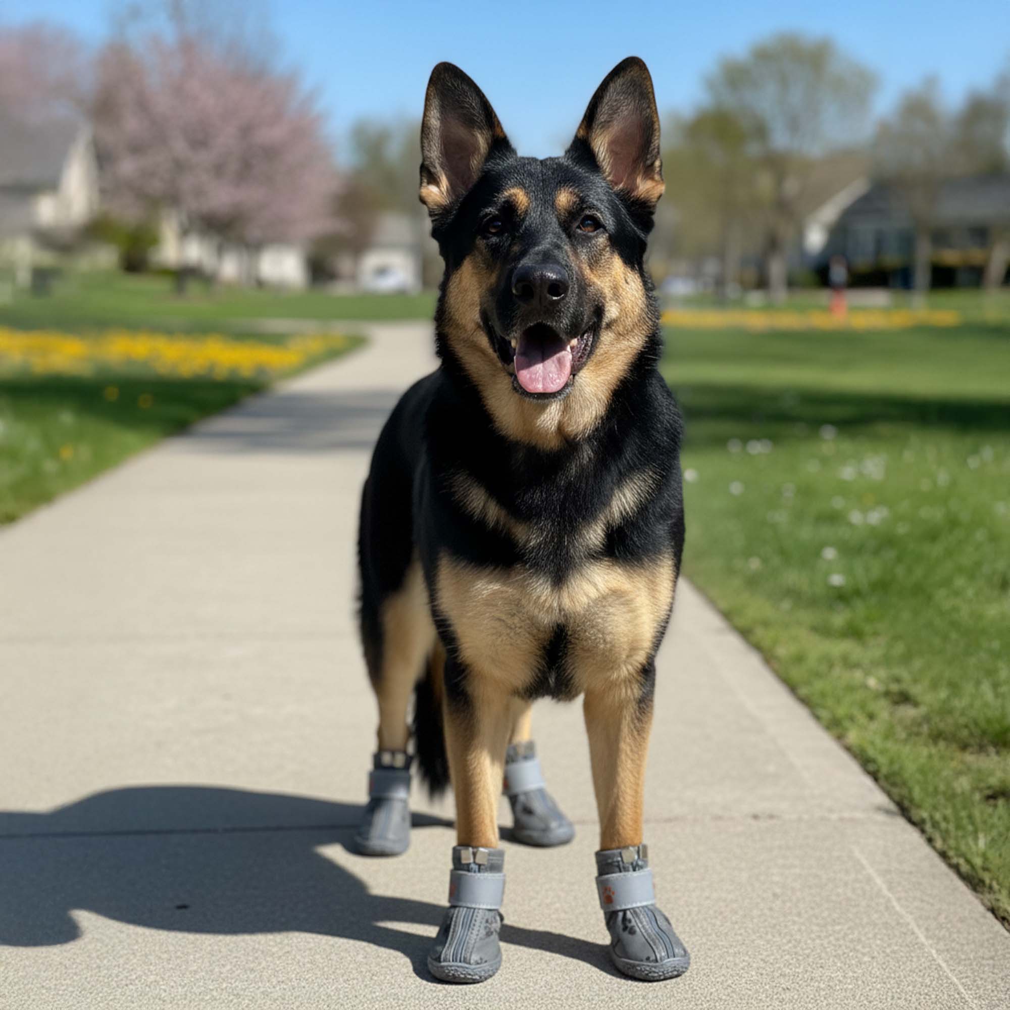 Kışlık Su Geçirmez Köpek Ayakkabısı, Deri Köpek Botu, Kauçuk Taban Köpek Ayakkabısı, Gri Köpek Ayakkabısı