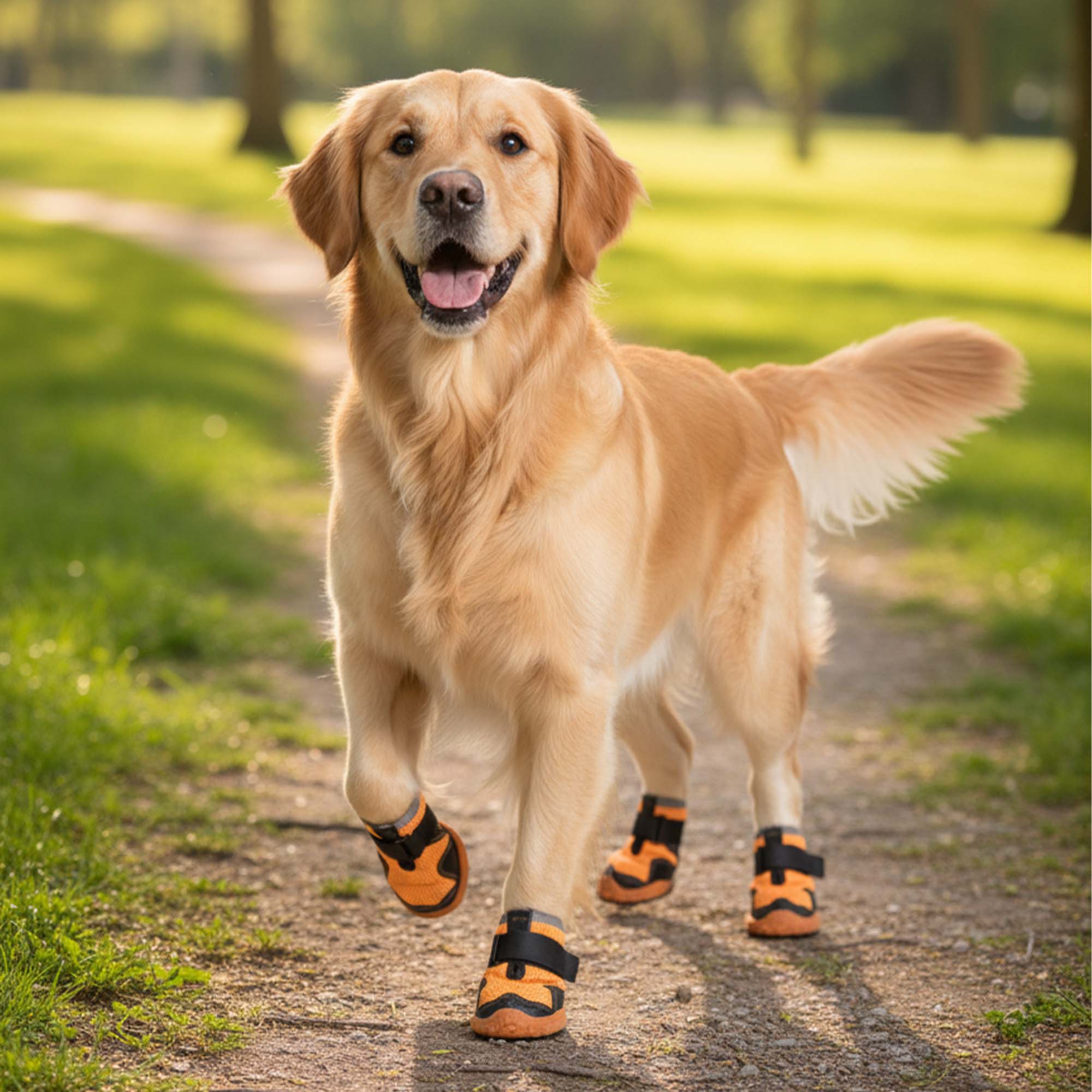 AirMesh Yazlık Köpek Ayakkabısı – Cırt Cırtlı Ayarlanabilir Kaymaz Kauçuk Taban Bot, Neon Turuncu Köpek Ayakkabısı