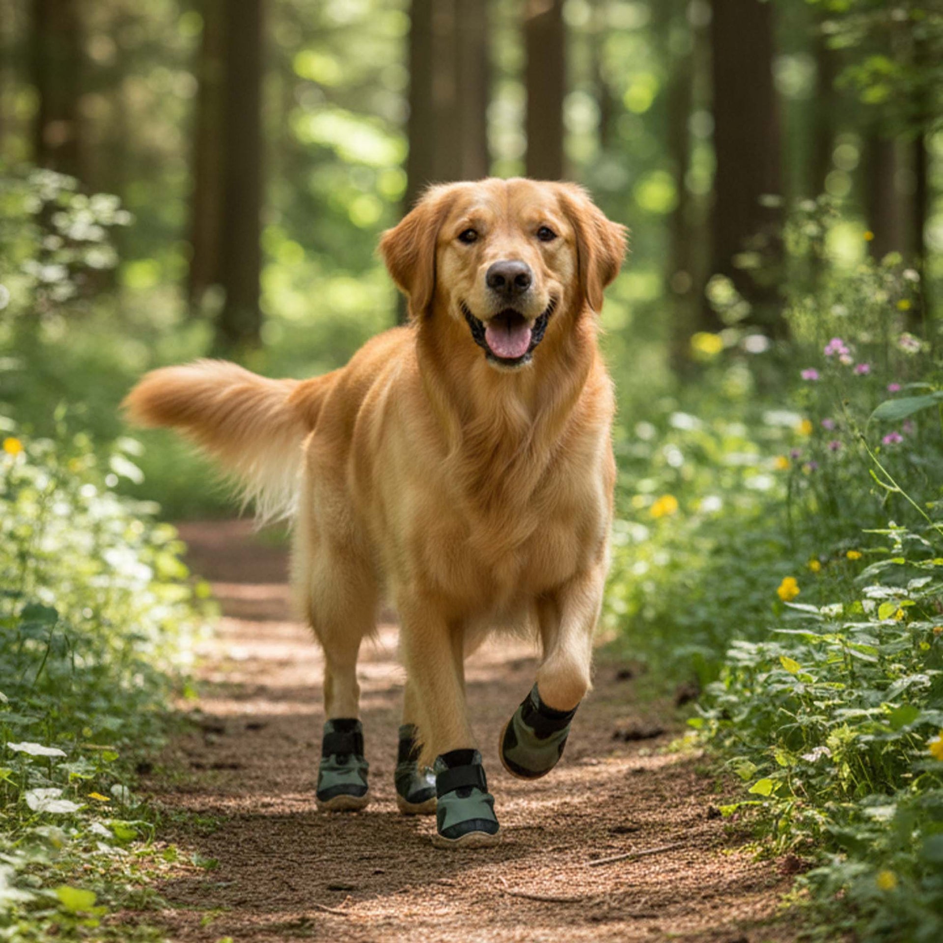 Su Geçirmez Deri Köpek Ayakkabısı – Cırt Cırtlı Ayarlanabilir Kaymaz Taban Bot, Su Yeşili Köpek Ayakkabısı