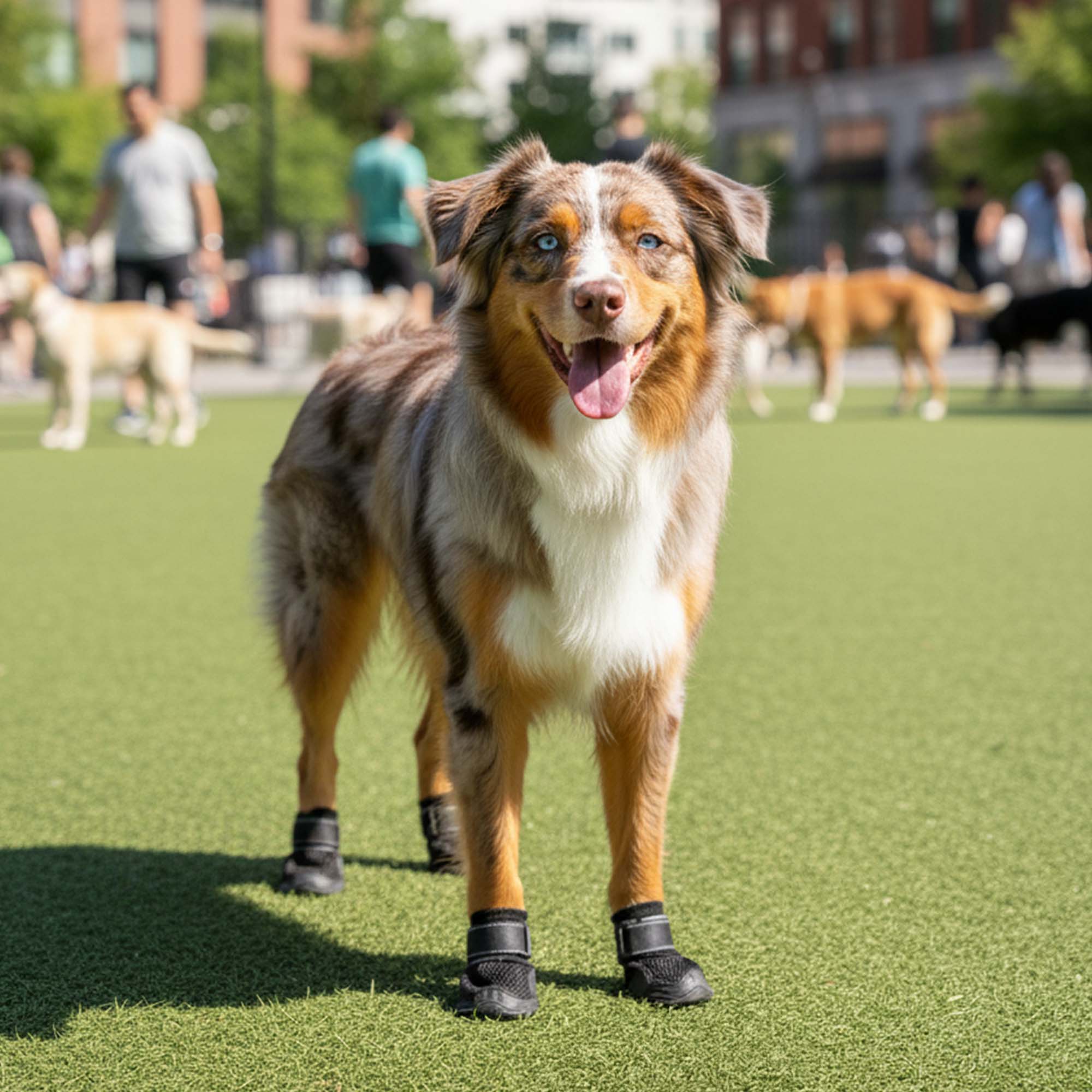 AirMesh Yazlık Köpek Ayakkabısı – Cırt Cırtlı Ayarlanabilir Kaymaz Kauçuk Taban Bot, Siyah Köpek Ayakkabısı