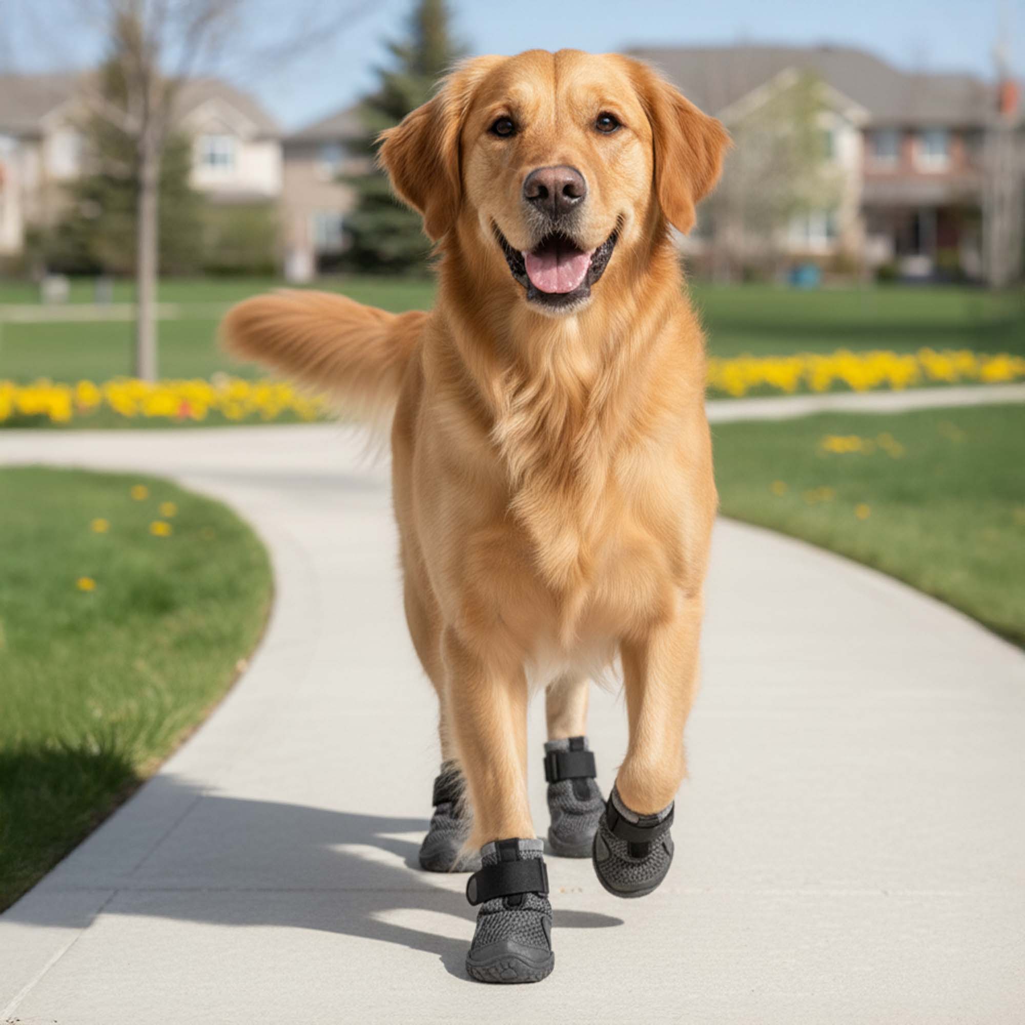 AirMesh Yazlık Köpek Ayakkabısı – Cırt Cırtlı Ayarlanabilir Kaymaz Kauçuk Taban Bot, Antrasit Köpek Ayakkabısı