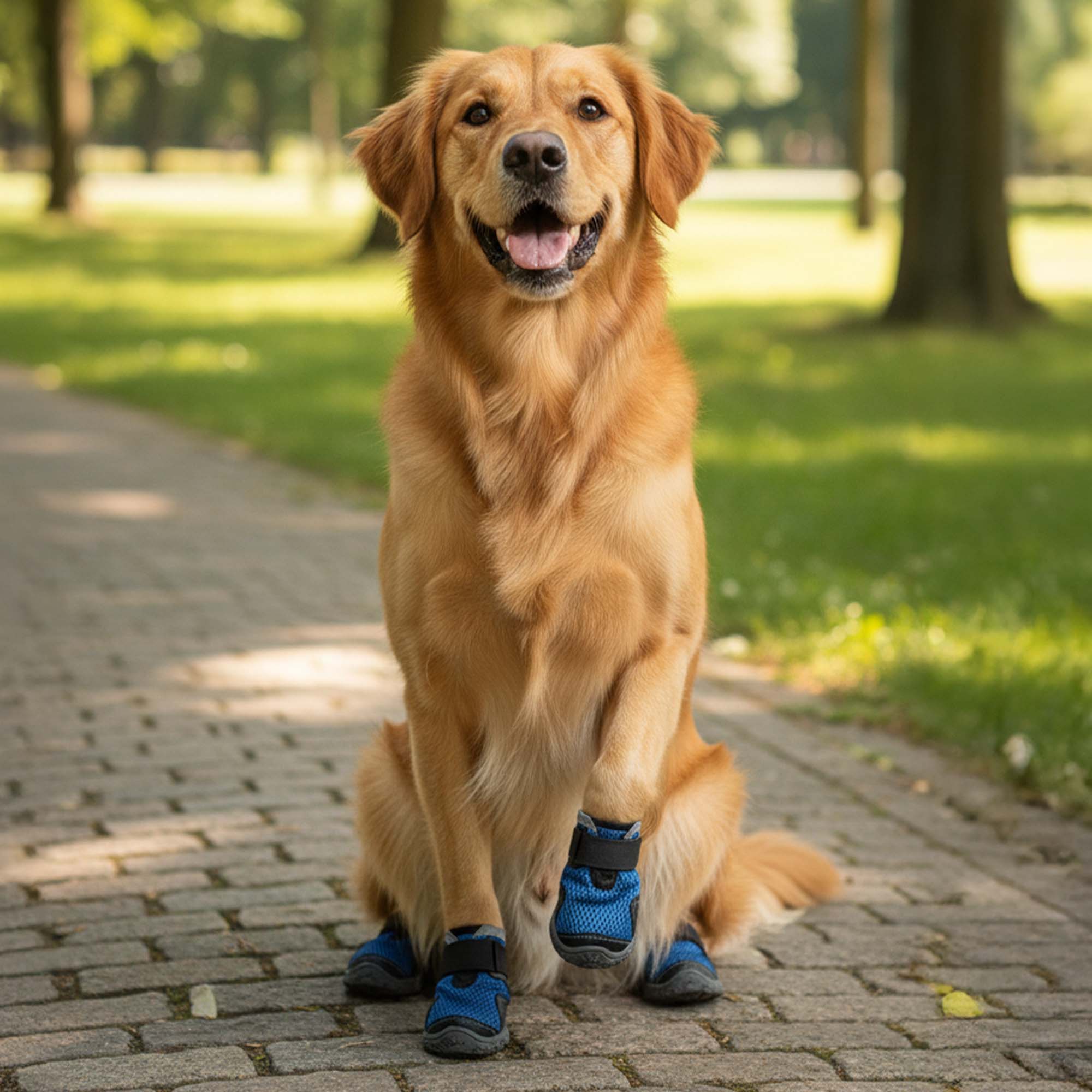 AirMesh Yazlık Köpek Ayakkabısı – Cırt Cırtlı Ayarlanabilir Kaymaz Kauçuk Taban Bot, Mavi Köpek Ayakkabısı