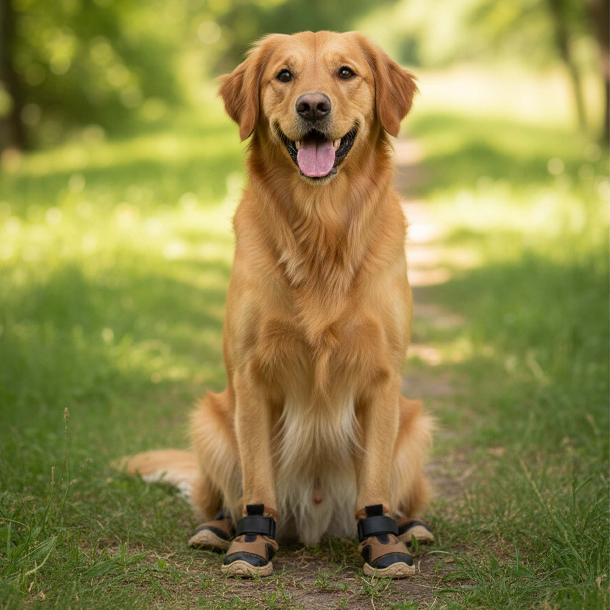 Su Geçirmez Deri Köpek Ayakkabısı – Cırt Cırtlı Ayarlanabilir Kaymaz Taban Bot, Kahverengi Köpek Ayakkabısı